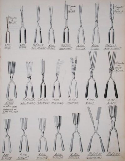 Lockenstab, aus einem Warenkatalog für Haushaltswaren und Zubehör, ca. 1890-1910 (Farblithografie) von School English