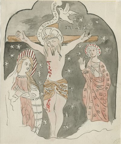 Lichfield - Darstellung der Kreuzigung (Greyfriars): Aquarell, undatiert [?spätes 18. Jahrhundert] von School English
