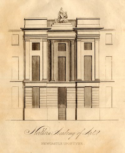 Die Northern Academy of Art, Newcastle upon Tyne (Lithografie) von School English