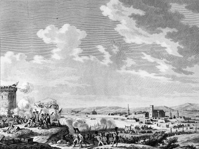 Französische Revolution und antirevolutionäre Bewegungen: Sieg der Franzosen bei Quiberon am 21. Juli 1795 gegen die Royalisten und die Armee Großbritanniens. Paris, Bibliothek des Instituts für Revolutionsgeschichte von School French