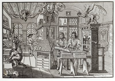 Innenansicht einer Druckerei in Nürnberg von School German
