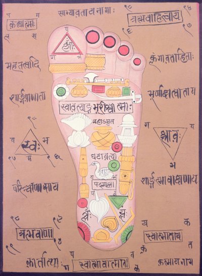 Tantrisches Diagramm des rechten Fußes von School Indian