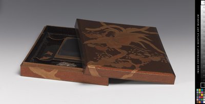 Schreibkasten, Tintenstein, Wasserbehälter (Lack und Stein) von Japanese School