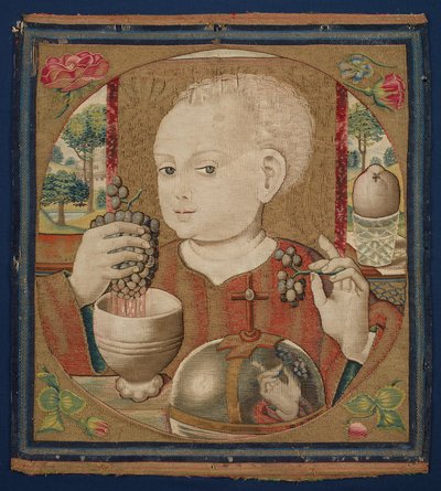 Das Jesuskind presst den Wein der Eucharistie, um 1500 von School Netherlandish