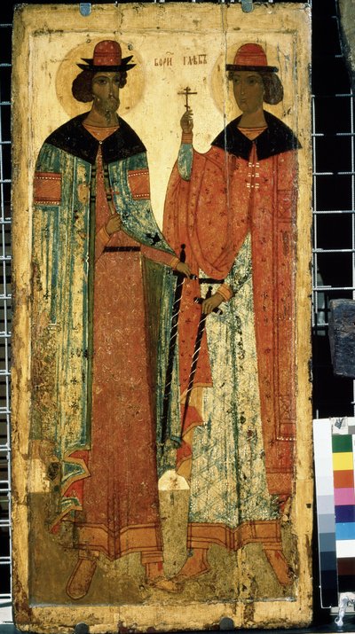 Die Heiligen Boris und Gleb, Söhne von Wladimir I. von Kiew von School Russian