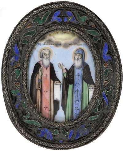 Heilige Dimitry von Rostow und Heiliger Ignatius Brianchaninov von School Russian