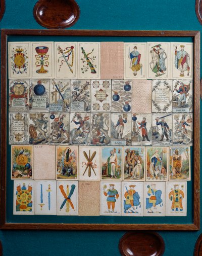 Spielkarten, Detail vom katalanischen Kartentisch, Spanien von School Spanish