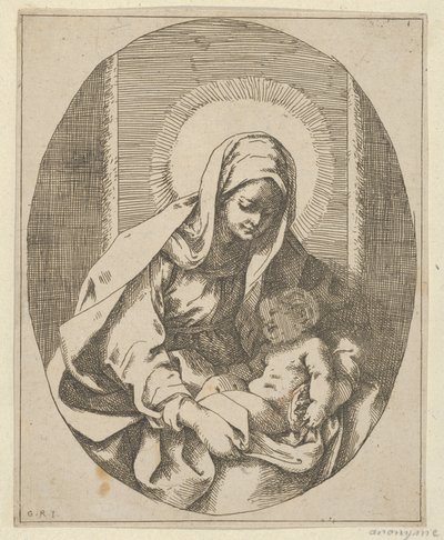 Die Jungfrau hält das Christkind auf ihrem Schoß (nach Reni) von School of Guido Reni