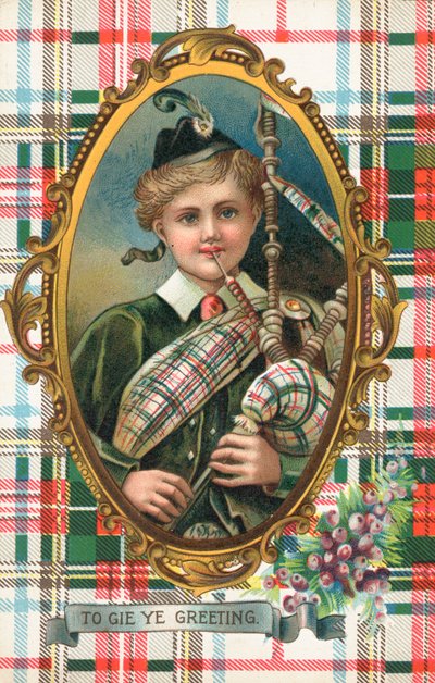 Britische Neujahrskarte von Scottish School