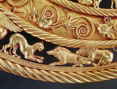 Löwe und Panther greifen einen Eber an, (Detail) von Scythian