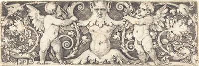 Ornament mit männlicher Halbfigur zwischen zwei Genien von Sebald Beham