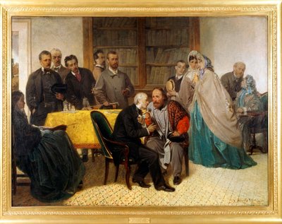 Das Treffen von Giuseppe Garibaldi (1807-1882) und Alessandro Manzoni (1785-1873) von Sebastiano de Albertis