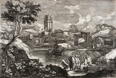 Landschaft mit Josef in Ägypten von Sébastien Bourdon