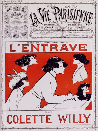 Karikatur von Colette Willy, Pseudonym von Sidonie-Gabrielle Colette (1873-1954) von Sem
