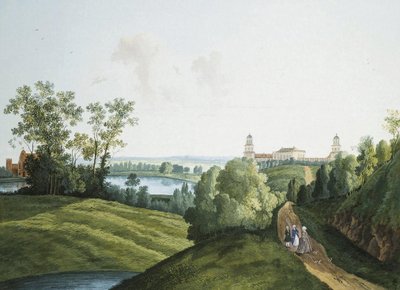 Landschaft mit einem Bauernhof im Park von Zarskoje Selo von Semen Fedorovich Shchedrin