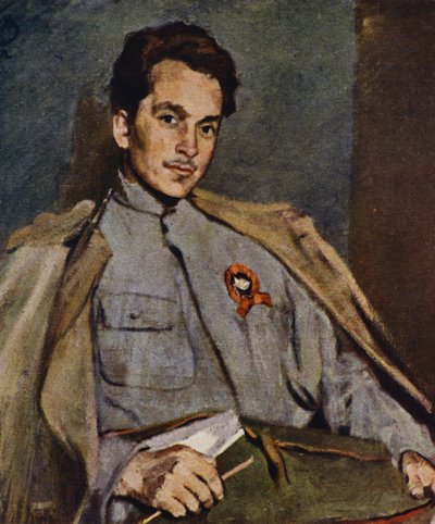 Porträt des russischen Schriftstellers und Revolutionärs Dmitry Furmanov von Sergei Vasilievich Malyutin