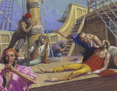 Magellans Seeleute auf der Reise über den Pazifik von Severino Baraldi