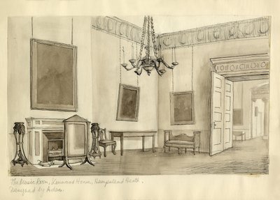 Das Musikzimmer, Kenwood House, Hampstead Heath, ca. 1950 von Shirley Markham