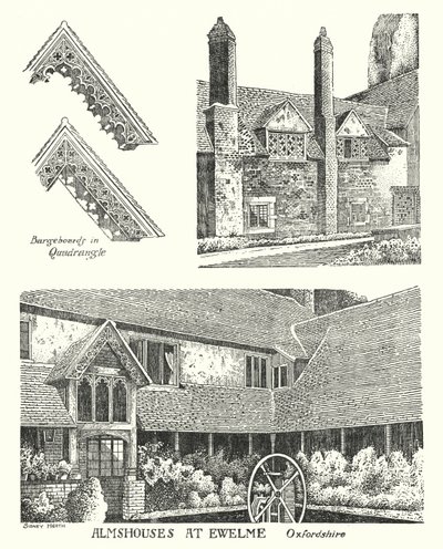 Altenheime in Ewelme, Oxfordshire von Sidney Heath