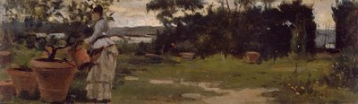 Garten in Bellariva, um 1884 von Silvestro Lega