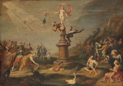 Die Göttin Fortuna verteilt ihre Gaben von Simon Flocquet (attributed to)