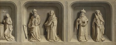 Szenen aus dem Leben des Heiligen Bertin und die Verkündigung an Maria mit Propheten und Evangelisten von Simon Marmion