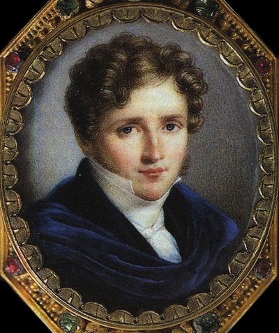 Porträt des Autors Alfred de Vigny 1797-1863, 1825 von Simon Nicolas Mansion