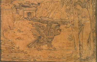Die Geschichte von Amor und Psyche: Das schwarze Wasser, ca. 1864-1868 von Sir Edward Coley Burne Jones
