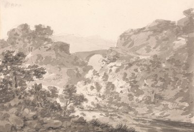 Brücke über einen Bach, Nordwales von Sir George Howland Beaumont seventh Baronet