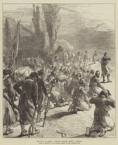 Der Krieg in Serbien, Abendgebet nach einer Schlacht von Sir John Charles Robinson