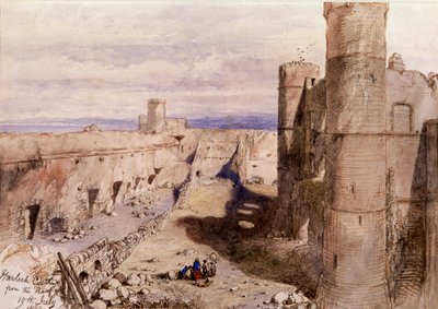 Harlech Castle von den Wehrmauern, Wales, 1850 von Sir John Gilbert