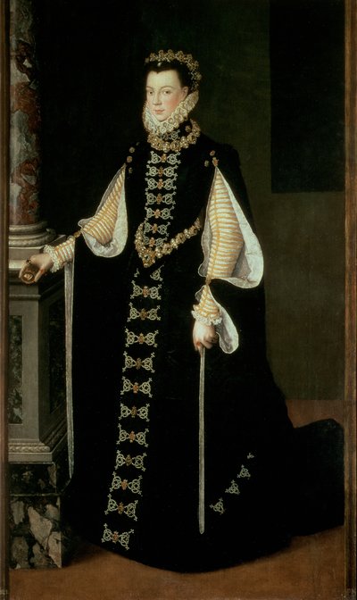 Isabella von Valois, Königin von Spanien (1545-68), Ehefrau von König Philipp II. von Spanien (1556-98) von Sofonisba Anguissola