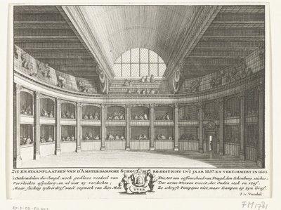 Das Theater von Jacob van Campen von der Bühne aus gesehen, 1658 von Solomon Savery