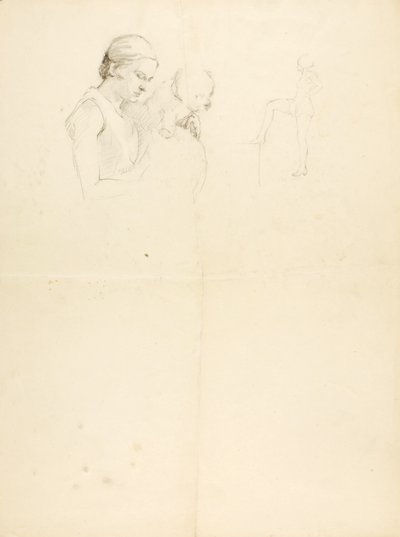 Frau und Hund von Solon H. Borglum