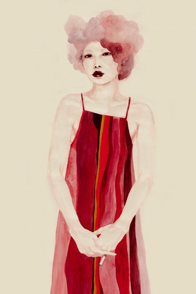 Rotes Kleid Porträt von Sophia Novosel