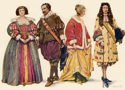 Kleidung während der Herrschaft von Karl I. und II. und Jakob II., 1640-1686, 1903, 1937 von Sophie B. Steel