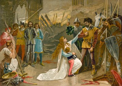 Abrazose zu Füßen des Eroberers von Spanish School