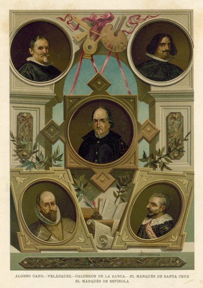 Berühmte spanische historische Persönlichkeiten des 17. Jahrhunderts von Spanish School