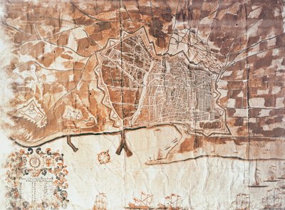 Stadtplan von Barcelona, 1697 von Spanish School