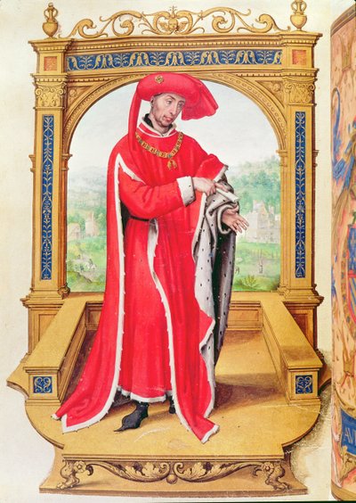 Philipp der Gute (1396-1467) Herzog von Burgund, Gründer des Ordens vom Goldenen Vlies, aus den Statuten der Toison d