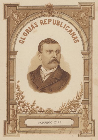 Porfirio Diaz, mexikanischer Soldat und Politiker (Lithografie) von Spanish School