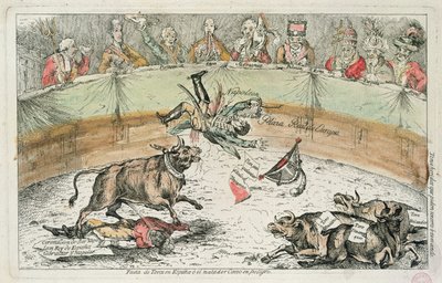 Spanischer Stier, Karikatur von Joseph Bonaparte, König von Spanien, 1809 von Spanish School
