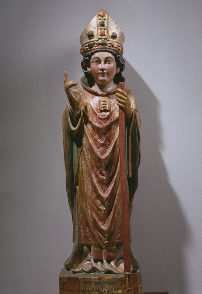 St. Martin von Tours, spätes 14. Jahrhundert - frühes 15. Jahrhundert (bemaltes und vergoldetes Holz) von Spanish School