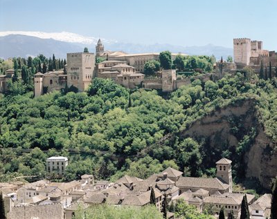 Ansicht des Palastes der Alhambra von Nordosten, 14.-16. Jahrhundert von Spanish School