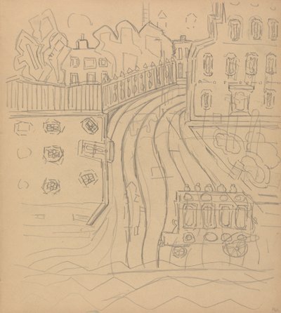 Höhle des Goldenen Kalbs: Stadtstraße mit Omnibus von Spencer Frederick Gore