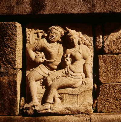 Relief eines Mithuna-Paares in Isurumuniya von Sri Lankan School