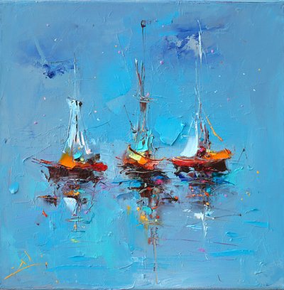 Bunte Bootsreflexion von Stanislav Lazarov