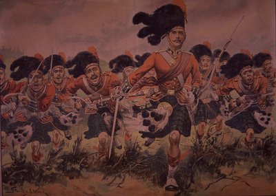 Angriff der Black Watch, um 1900 von Stanley L. (after) Wood