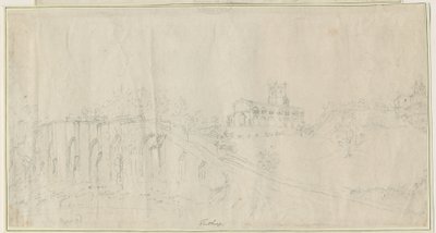 Tutbury Kirche und Schloss - Nordostansicht von Stebbing Shaw