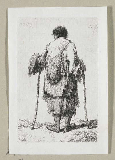 Bettler von hinten gesehen von Stefan Juliusz Norblin de la Gourdaine